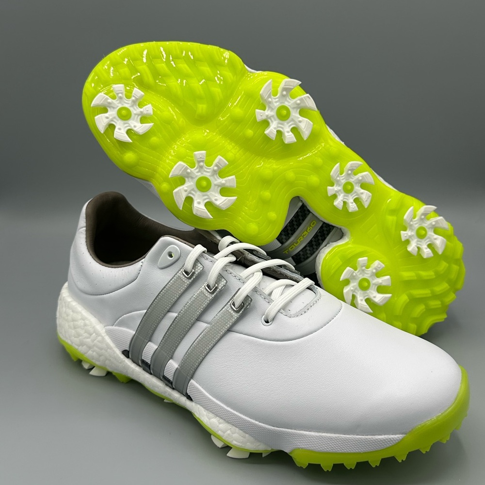 adidas White and Neon Green Athletic Shoes